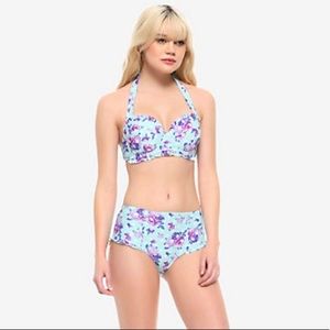 🌺BLUE FLORAL & POLKA DOT RUFFLE SWIM SET🌺